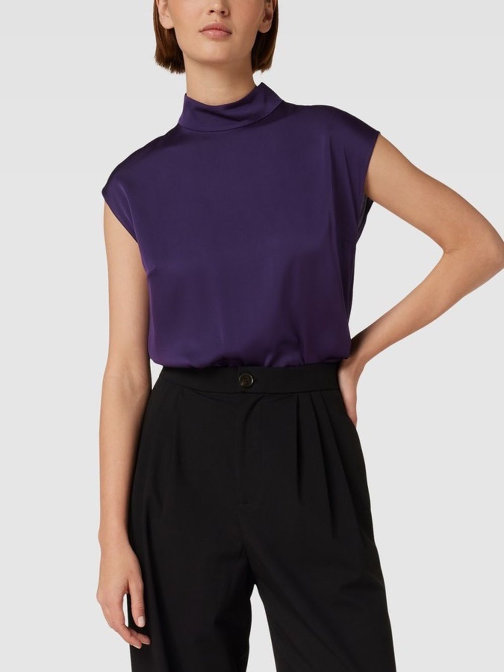 Boss Hugo Boss Idriz Silk Blend Mock Neck Top | Prune | 18